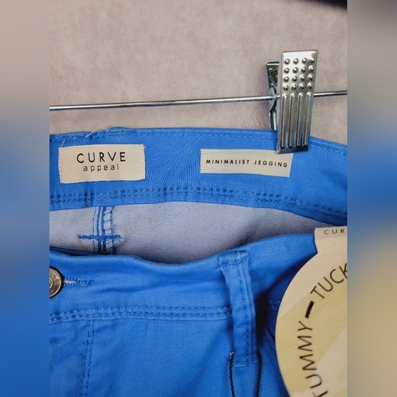 Curve‎ Appeal Tummy Tuck Capri Pants Women's 16/33 Blue Stretch Slim Leg Casual - Picture 3 of 10